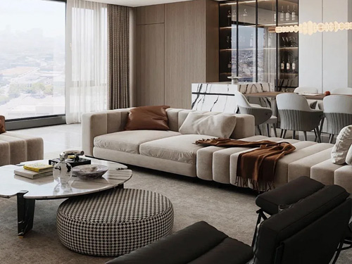 High end customized furniture highlights a simple and modern sense of quality